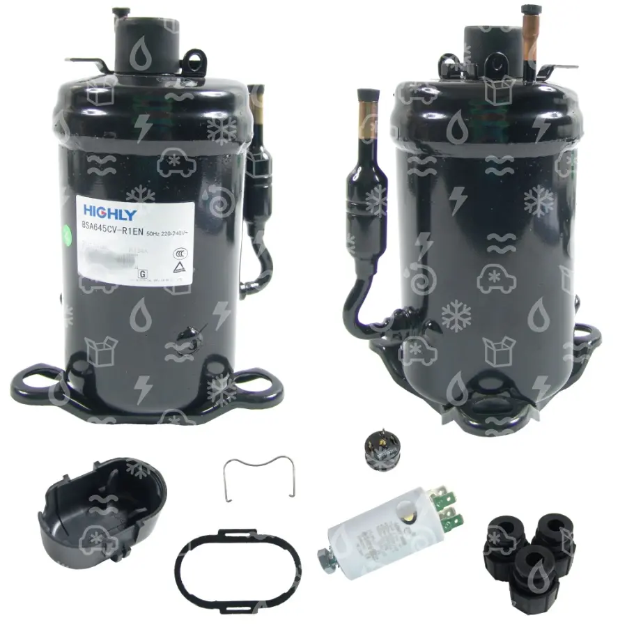 kompresor rotační HITACHI, BSA645CV, R134a, 220-240V/1/50Hz, 2360 Btu/h